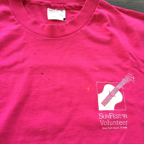 Vintage 1990’s Single Stitch T-Shirt Barnett Bank Sunfest Volunteer - Picture 8 of 12